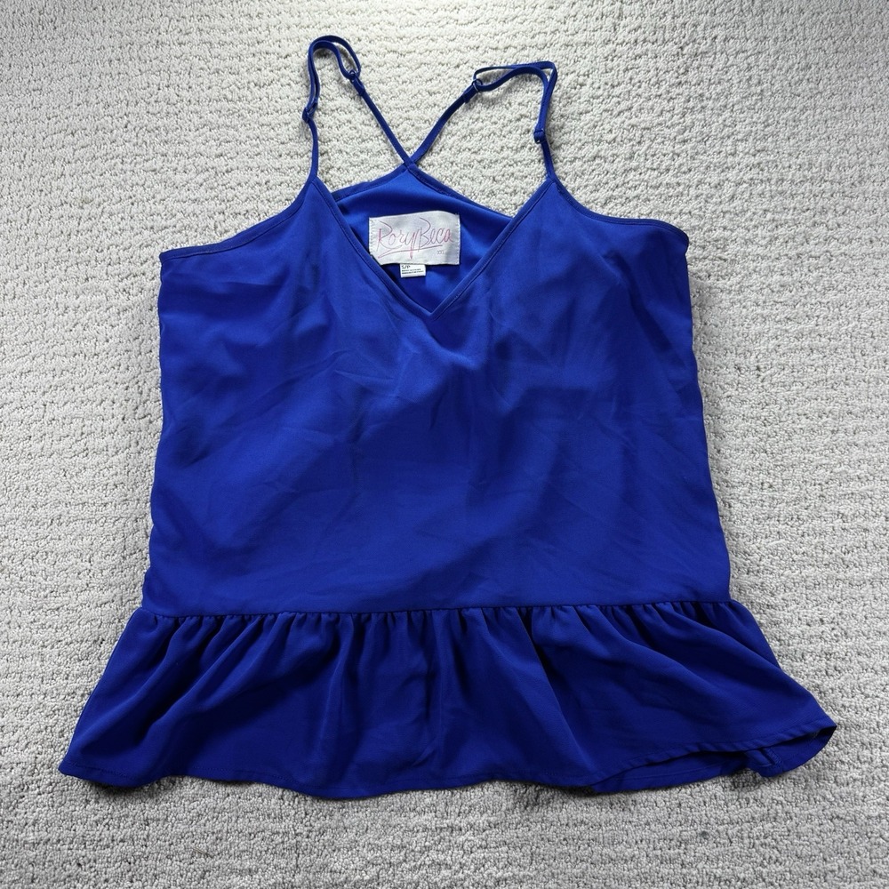 Rory Beca Blue Peplum Spaghetti Strap Size‎ Small